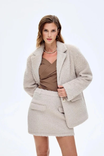 Quzu Cep Detaylı Mini Etek - Resim 4