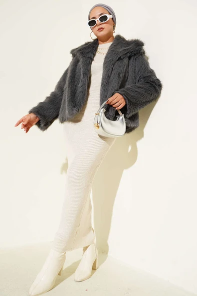 Astarlı Kürk Mont Füme - 2