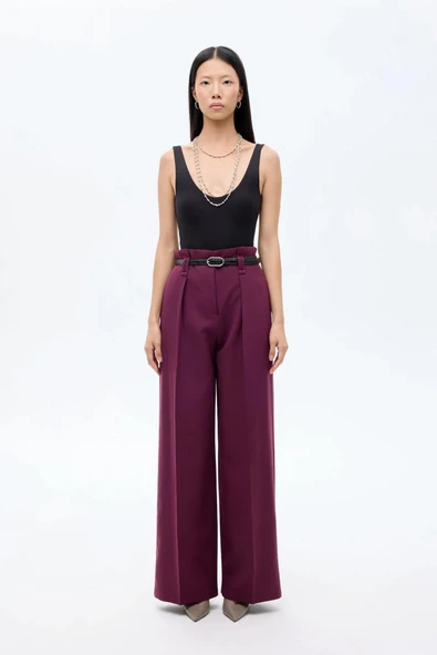 Quzu Kemer Detaylı Kadın Pantolon - 3