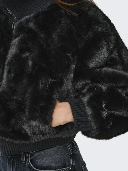 Only Wıckı Lıfe Fur Rıb Kadın Ceket 15349157 - Resim 7