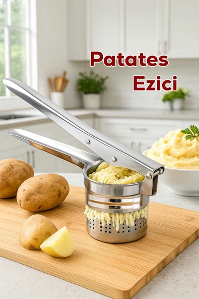 Porsima 76850 Patates Ezici Paslanmaz Metal Patates Ezici Püre Yapıcı Patates Ezeceği 27cm ürün görseli