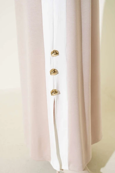 Garnili İp Kuşaklı Loyşa Elbise Taş - Resim 4