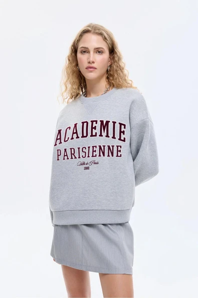 Quzu Şerit Detaylı Kadın Sweatshirt 26KSWT00754 - Resim 4