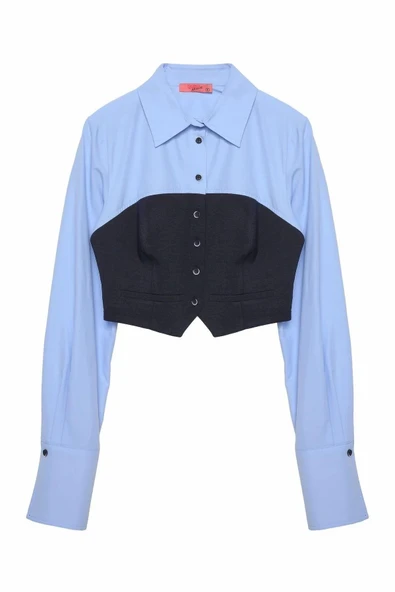 Quzu Gömlek Detaylı Bluz - Resim 2