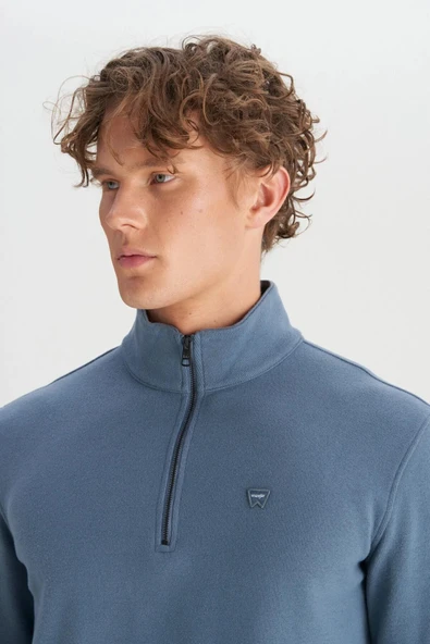Wrangler Erkek Half  Zip Sweatshirt W2520532405 - Resim 4