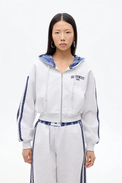 Quzu Kumaş Matchli Kadın Sweatshirt - Resim 3