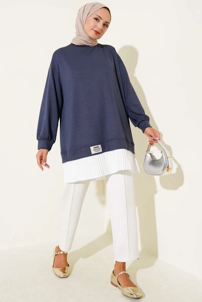 Loyşa Eteği Pileli Tunik Füme - 2