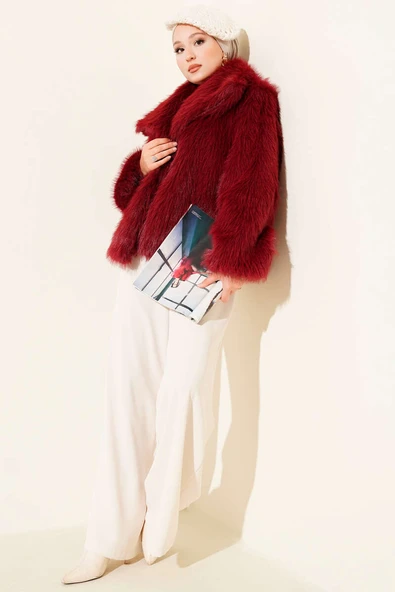 Astarlı Lolita Kürk Bordo - Resim 2