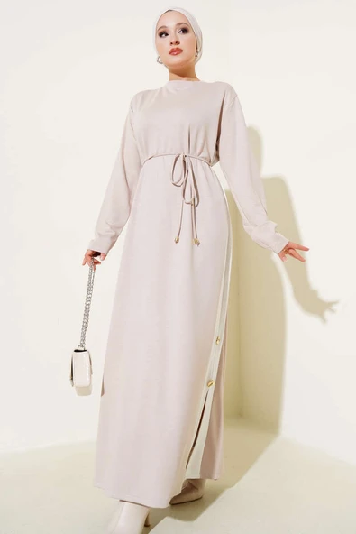 Garnili İp Kuşaklı Loyşa Elbise Taş ürün görseli 1