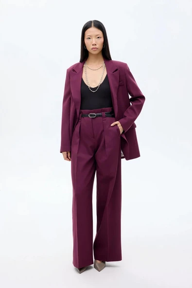 Quzu Kemer Detaylı Kadın Pantolon