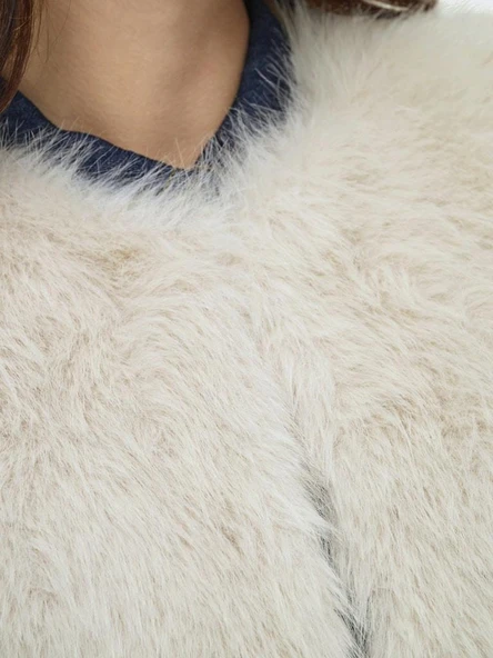 Only Jdy Yora Faux Fur Waıst Kadın Yelek 15359348 - Resim 8
