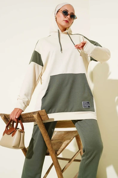 Armalı İki İpli Kapşonlu İkili Takım Haki ürün görseli 1