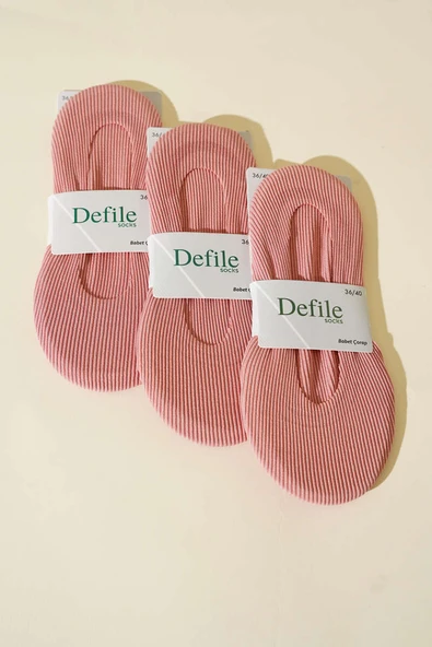 Kadın 3lü Lazer Fitilli Babet Çorap Pudra ürün görseli