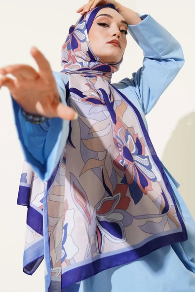 Çiçek Çizgili Soft Şal Parlement ürün görseli 1