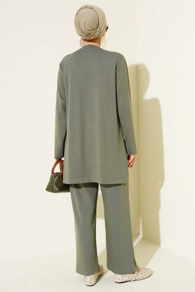 Loyşa Mini Taş Süslemeli İkili Takım Çağla Yeşili - Resim 3