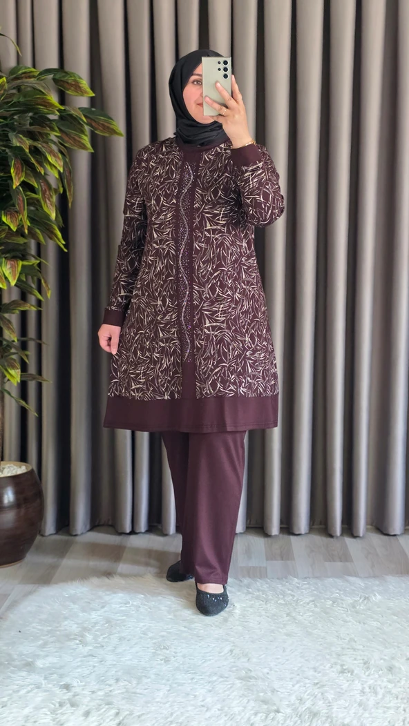 Kadın Giyim Şerit Desenli Samira Takım - Resim 7