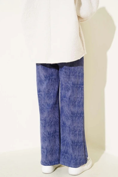 Loyşa Palazzo Pantolon İndigo - Resim 3