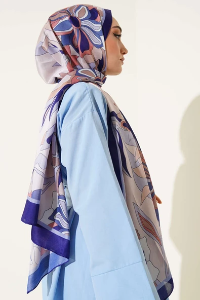 Çiçek Çizgili Soft Şal Parlement - Resim 3