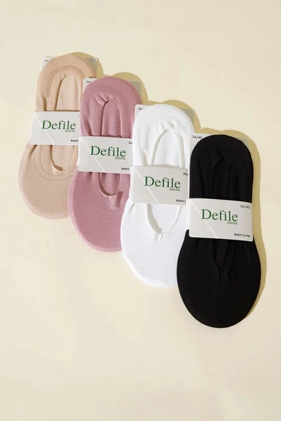 Kadın 4lü Lazer Kesim Babet Çorap Asorti 1 ürün görseli 1