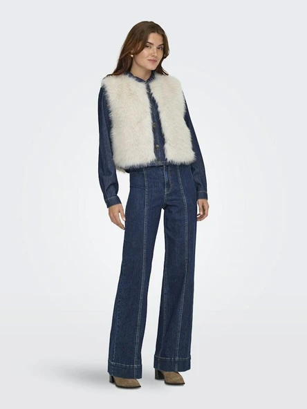 Only Jdy Yora Faux Fur Waıst Kadın Yelek 15359348 - Resim 3