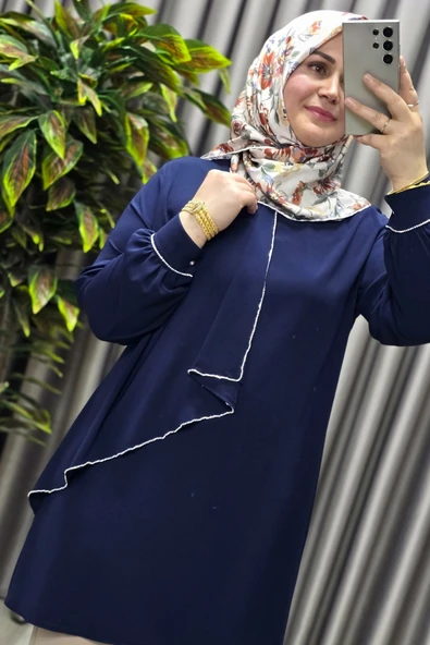 Kadın Tesettür Giyim Büyük Beden Taşlı Abiye Tunik - Resim 10