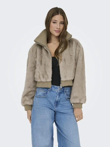 Only Wıckı Lıfe Fur Rıb Kadın Ceket 15349157 - Resim 2