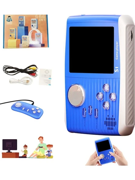 S1 3.0 Inç Taşınabilir Video Oyun Konsolu Dahili 666 Oyun Retro Oyun Konsolu Iki Oyun Kumandası ürün görseli