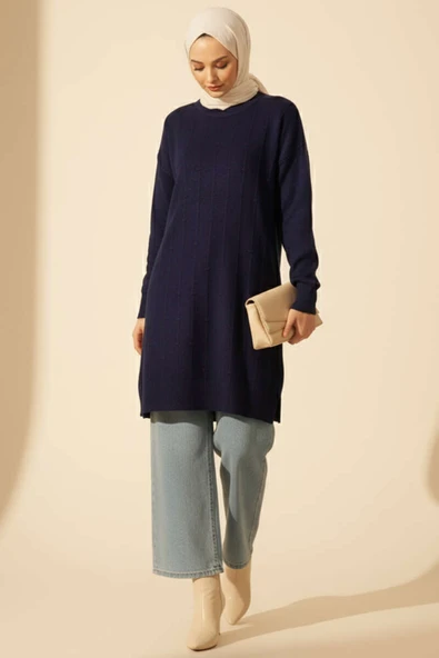 Damla Desen Yumoş Triko Kazak Lacivert - Resim 2
