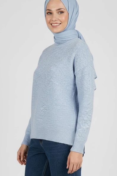 Salaş Yumoş Triko Kazak Mavi ürün görseli