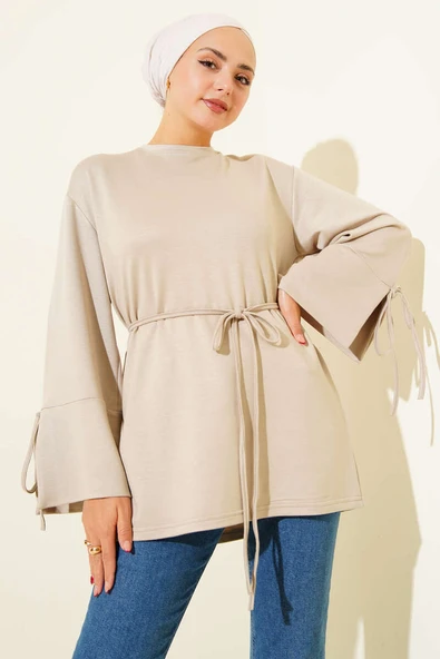 Loyşa Bilek İp Bağlamalı Tunik Taş ürün görseli 1
