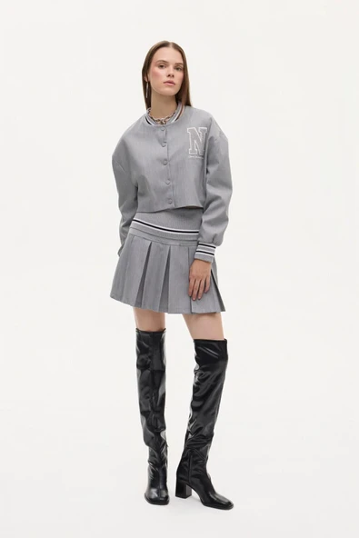 Quzu Nakış Detaylı Kadın Bomber Ceket - Resim 3