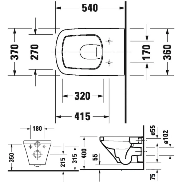 Duravit DuraStyle Asma Klozet, Beyaz, 2552390075 - 3