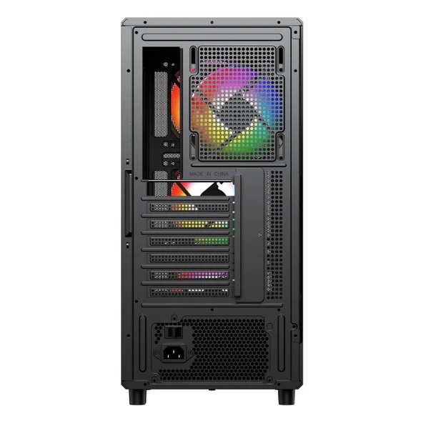 PowerBoost PB-A5065B 650W 80+ Bronz USB 3.2 ARGB eATX Mid Tower Siyah Kasa - Resim 4