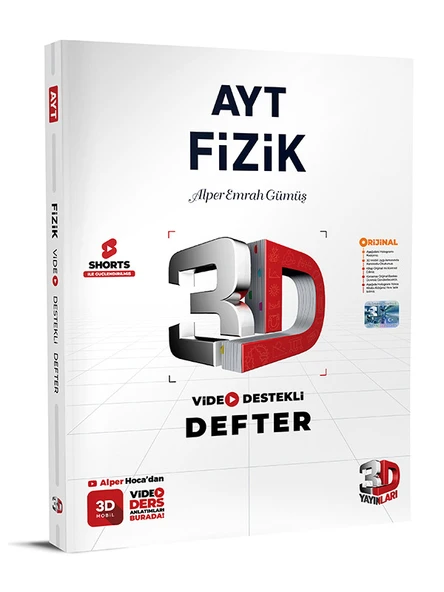 3D Yayınları Sınav Hazırlık AYT Video Destekli Defter VDD Fizik 2025 2026 Yeni Baskı Sezon ürün görseli