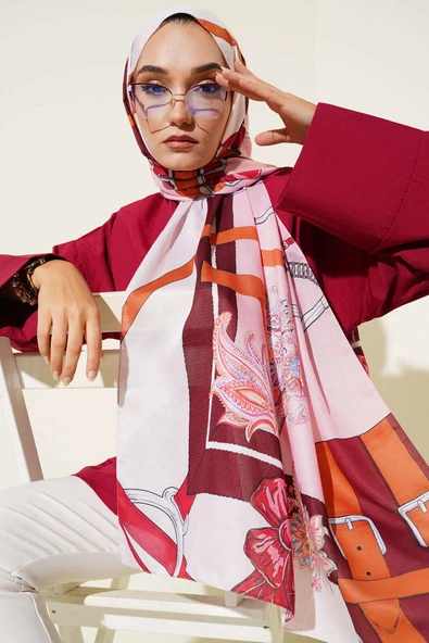 Kemer Desenli Soft Şal Pembe ürün görseli 1