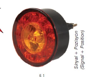 Arka  Üst Aydınlatma Lambası  , Sinyal + Park  ( Ø 98mm ) , 24 V , LEDli   BMC/TEMSA - FARBA-13446E ürün görseli 1