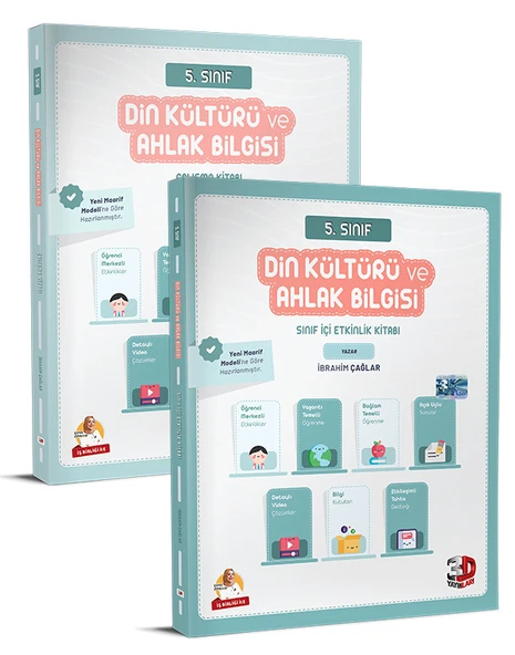 3D Yayınları 5. Sınıf Din Kültürü ve Ahlak Bilgisi Çalışma ve Sınıf İçi Etkinlik Kitabı 2025 2026 Yeni Baskı Sezon ürün görseli 1