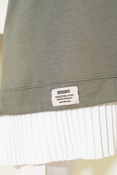 Loyşa Eteği Pileli Tunik Haki - 4