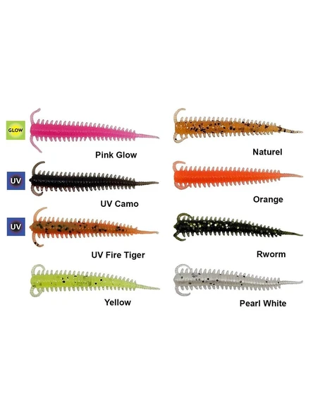 Kendo Silicones Worm 5cm 10 Adet LRF Silikon Yem - Resim 2