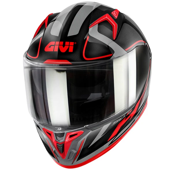 GIVI 50.8 RACER SİYAH-TITANIUM-KIRMIZI KASK M - Resim 2