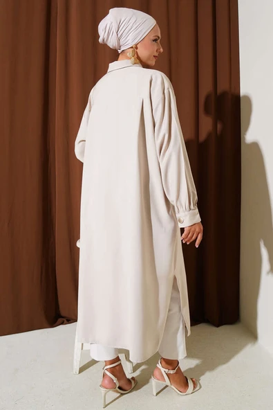 Gizli Düğmeli Tensel Tunik Taş - Resim 3