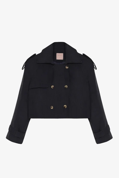 Quzu Önü Düğme Detaylı Kadın Trençkot - Resim 2