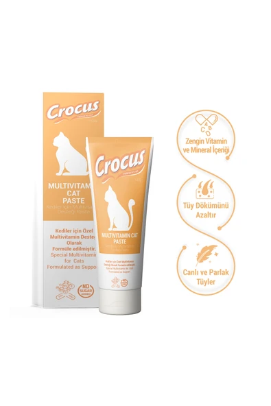 Crocus Kedi Multivitamin Macun 100 Gram ürün görseli