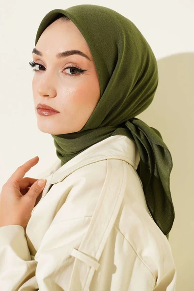 Basic Düz Kışlık Eşarp Haki ürün görseli 1