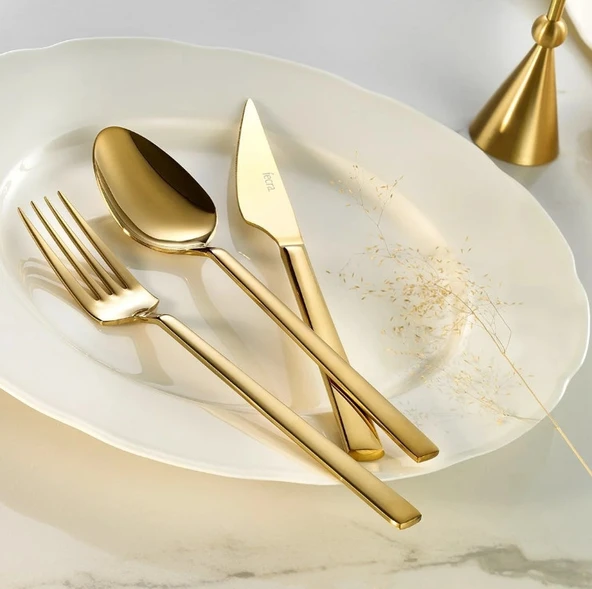 Fecra Doğa 36 Parça Gold Çatal Kaşık Bıçak Takımı - 2