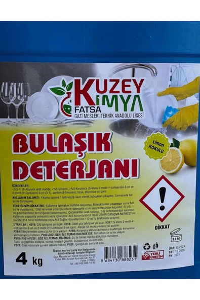 KUZEY KİMYA Limon Kokulu Bulaşık Deterjanı 4 KG - Resim 4