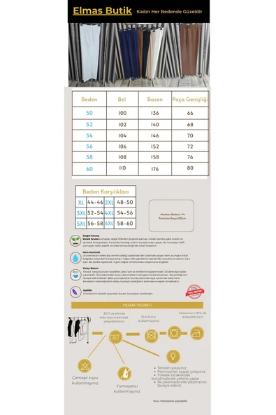 Kadın Giyim Büyük Beden Bol Paça Scuba Pantolon - Resim 11