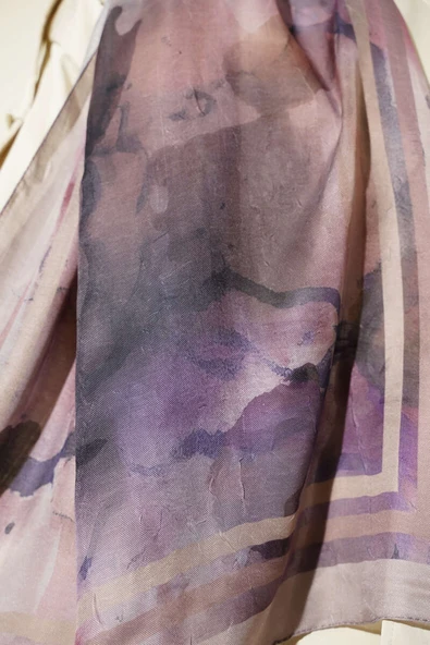 Amber Serisi Şerit Geçişli Şal Vizon - Resim 4