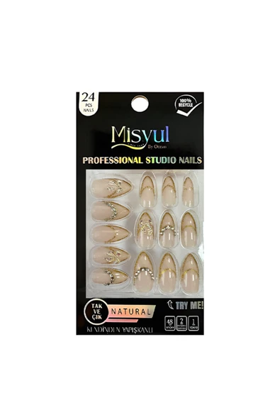 Misyul Takma Tırnak Tak Ve Çık, Sticker Yapıştırıcı, Portakal Çubuğu, Törpü Set ürün görseli