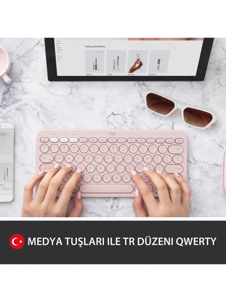 Logitech K380 920-010067 Pembe TKL Q Kablosuz Klavye - 2